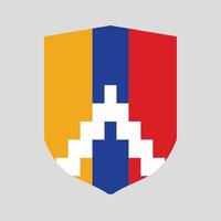 Artsakh Flag in Shield Shape vector