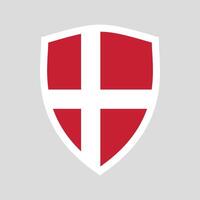 Denmark Flag in Shield Shape Frame vector