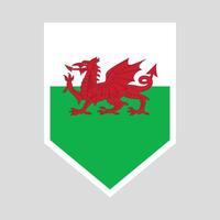 Wales Flag in Shield Shape Frame vector