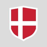 Denmark Flag in Shield Shape Frame vector