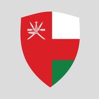 Oman Flag in Shield Shape Frame vector