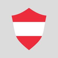 Austria Flag in Shield Shape Frame vector