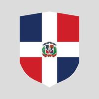 Dominican Republic Flag in Shield Shape Frame vector