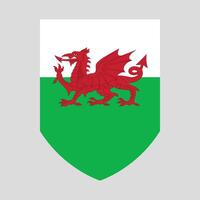 Wales Flag in Shield Shape Frame vector