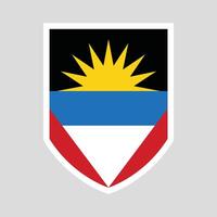 Antigua and Barbuda Flag in Shield Shape vector