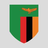 Zambia Flag in Shield Shape Frame vector