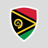 Vanuatu Flag in Shield Shape Frame vector