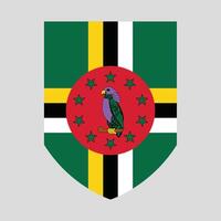 Dominica Flag in Shield Shape Frame vector