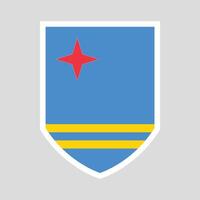 Aruba Flag in Shield Shape Frame vector