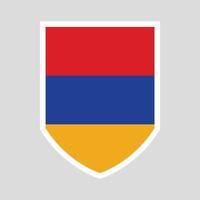Armenia flag in Shield Shape vector