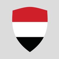 Yemen Flag in Shield Shape Frame vector