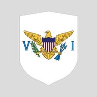 American Virgin Islands Flag in Shield Shape Frame vector