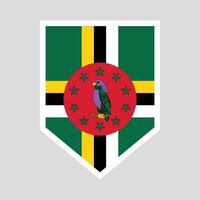 Dominica Flag in Shield Shape Frame vector