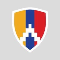 Artsakh Flag in Shield Shape vector