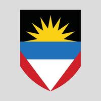 Antigua and Barbuda Flag in Shield Shape vector
