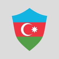 Azerbaijan Flag in Shield Shape Frame vector
