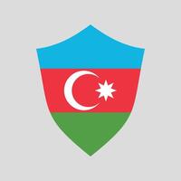 Azerbaijan Flag in Shield Shape Frame vector