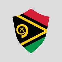 Vanuatu Flag in Shield Shape Frame vector