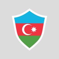 Azerbaijan Flag in Shield Shape Frame vector