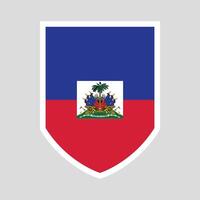 Haití bandera en proteger forma marco vector