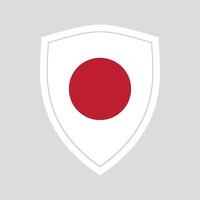 Japan Flag in Shield Shape Frame vector