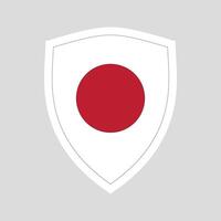 Japan Flag in Shield Shape Frame vector