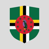 Dominica Flag in Shield Shape Frame vector