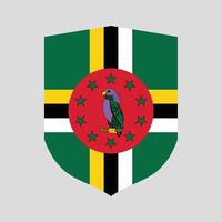 dominica bandera en proteger forma marco vector