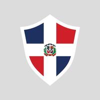 Dominican Republic Flag in Shield Shape Frame vector