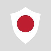 Japan Flag in Shield Shape Frame vector