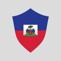 Haiti Flag in Shield Shape Frame vector