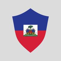 Haiti Flag in Shield Shape Frame vector