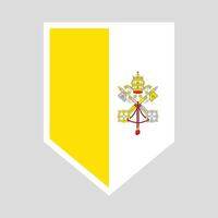 Vatican City Flag in Shield Shape Frame vector