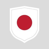 Japón bandera en proteger forma marco vector