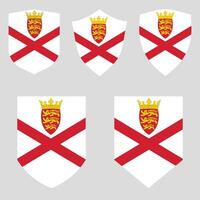 Jersey Flag in Shield Shape Frame vector