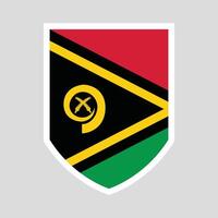 Vanuatu Flag in Shield Shape Frame vector