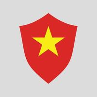 Vietnam Flag in Shield Shape Frame vector