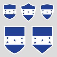 Set of Honduras Flag in Shield Shape Frame vector