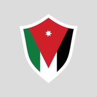 Jordan Flag in Shield Shape Frame vector