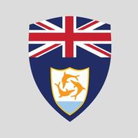 Anguilla Flag in Shield Shape vector