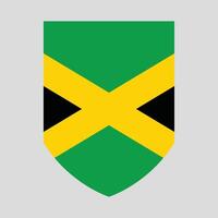 Jamaica Flag in Shield Shape Frame vector