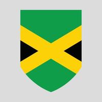 Jamaica Flag in Shield Shape Frame vector