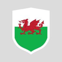 Wales Flag in Shield Shape Frame vector