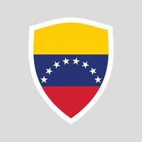 Venezuela Flag in Shield Shape Frame vector