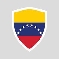 Venezuela Flag in Shield Shape Frame vector