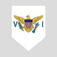 American Virgin Islands Flag in Shield Shape Frame vector