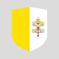 Vatican City Flag in Shield Shape Frame vector