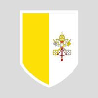 Vatican City Flag in Shield Shape Frame vector