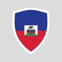 Haiti Flag in Shield Shape Frame vector