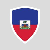 Haiti Flag in Shield Shape Frame vector